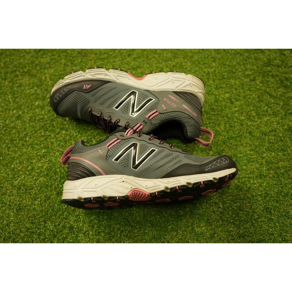 New Balance 573 Women's 8.5 Running Shoes All Terrain Gray Pink Athletic Sneaker